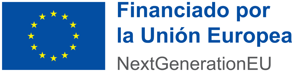 Emblema de la Unión Europea con declaración de financiación adecuada que indica "Financiado por La Unión Europea - NextGenerationEU